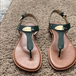 Michael Kors Dark Green and Brown Sandals